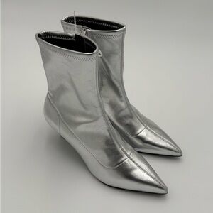 ABOUND | Metallic Silver Ankle Booties